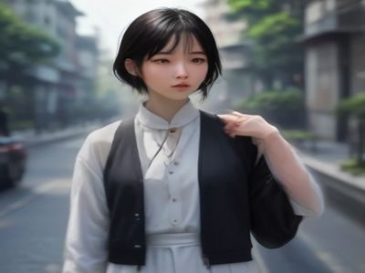 书桌场景布置，台灯暖光照射，书架背景，一位穿着性感秘书制服的女性坐在办公桌前翻阅文件，氛围感十足